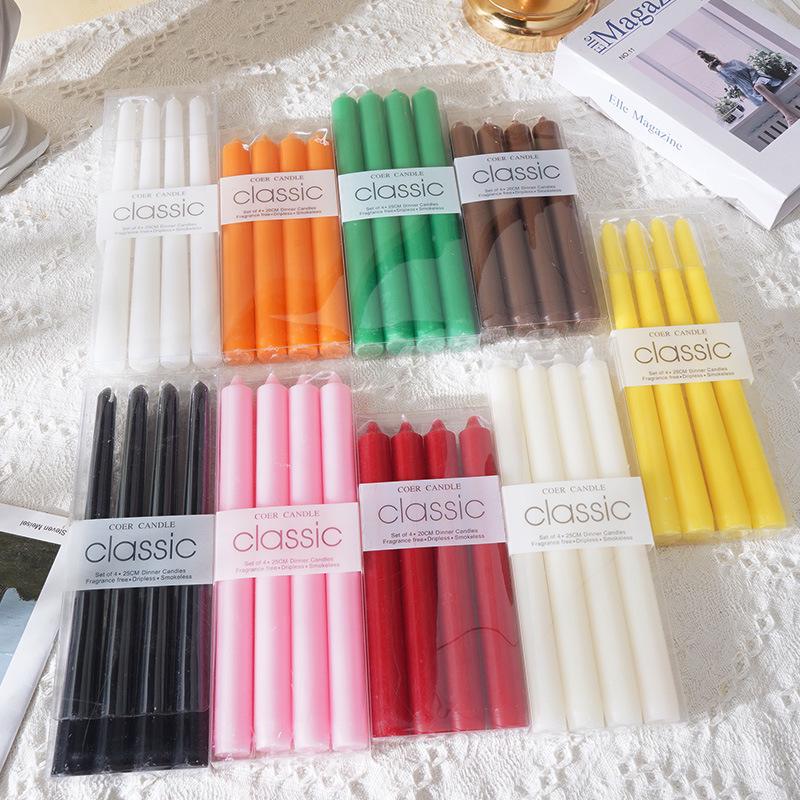 Ivory White Long Stem Taper Candles for Weddings and Emergencies