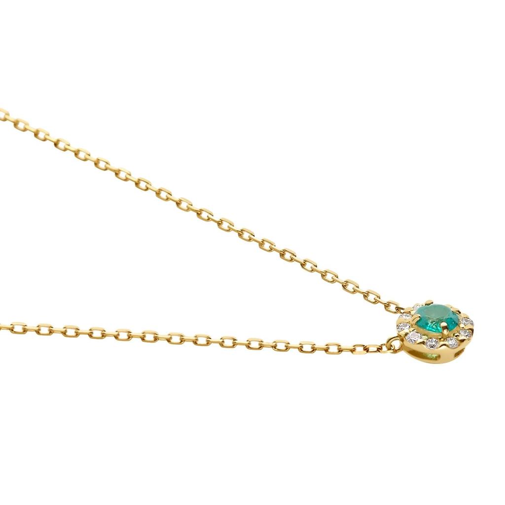 Vendome Aoyama Necklace K18 Yellow Gold Emerald Diamond Circle AGVN611940EM [Official]