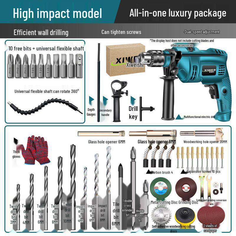 Handheld Electric Drill & Power Tool Set for Home Use