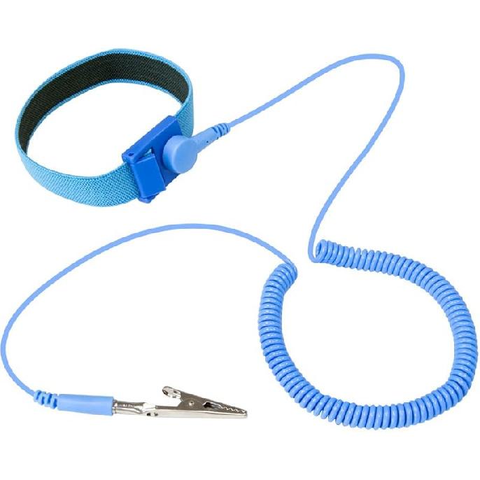 Kingwin Anti Static Wrist Strap Yellow Adjustable ESD Wrist Band with Grounding Cord Bracelet for PC Building, Electronics Repair, Computer Assembly, Blue Single Pack
