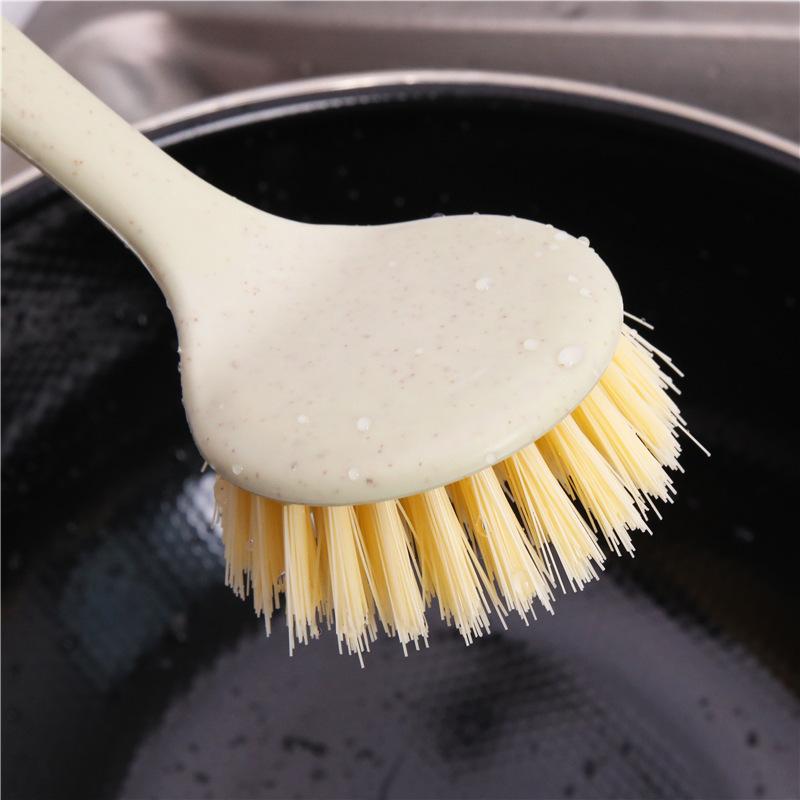 Decontamination long handle pot brush straw pot brush kitchen supplies household dishwashing pot brush stove cleaning brush pot brush