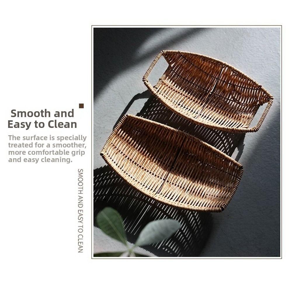 Mehrzweck-Brotfruchtkörbe Handgeflochtenes Aufbewahrungstablett Imitation Rattan Korb Küche Picknick