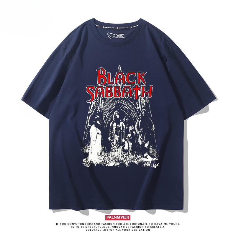 Heavy Metal Rock Band Black Sabbath, Black Sabbath Punk Style Printed Short Sleeved Loose Fitting T-shirt Trend