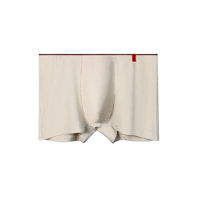 Men's Trendy Striped Cotton Boxer Briefs - Youth Large, Comfortable Sports Shorts