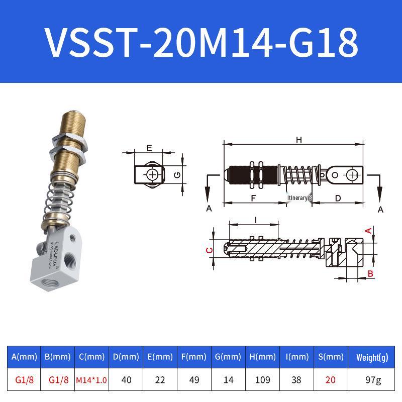 Robotic Arm Vacuum Suction Cup Nozzle Connector, Corrosion-Resistant, Model VSSM2020-G14