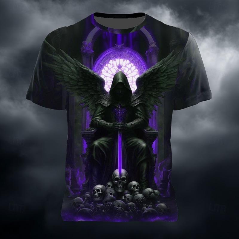 Men's 3d Samurai Printed Short Sleeve T-shirt Summer Casual Top Fashionable Men's Clothing Large Size Loose Kids Short Sleeve