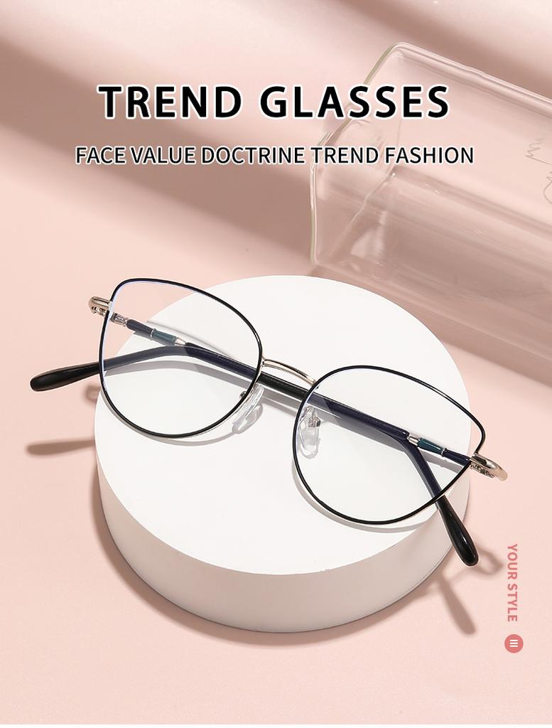 Fashion Cat Glasses Frame Posensitive Color Change Versatile High-end Anti-blue Light Outdoor Myopia Glasses 97