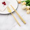 Black Stainless Steel Set Cutlery Dinner Fork Chopsticks Portable Dinnerware Set 2Pcs Silverware Western Kitchen Home Tableware