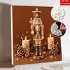 DIY Framed Pearl Painting Kit with Nutcracker Soldier 5D Sparkling Bead Art Canvas Ready to Display Home Decor Christmas Gift Idea