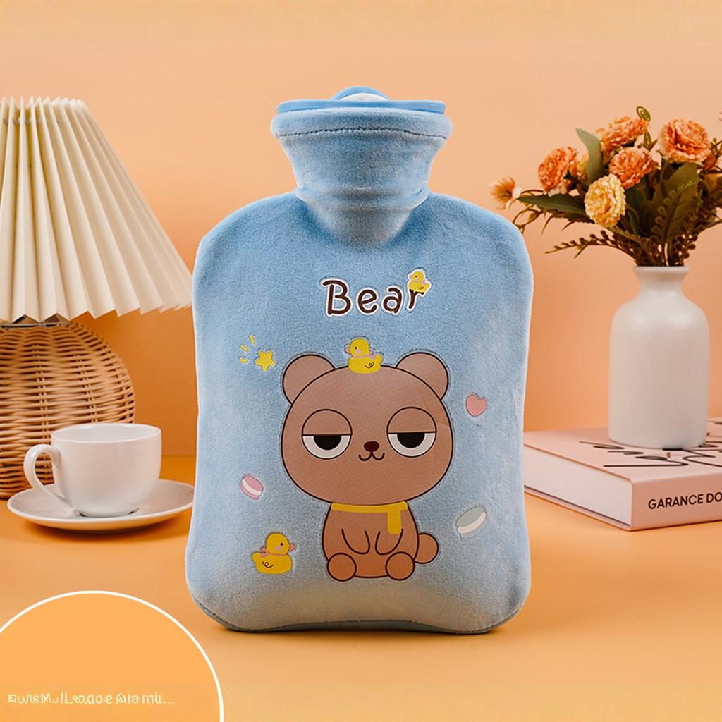 Cozy Hot Water Bottle with Soft Cover - 17.63oz/35.27oz, & Easy-to-Use for Warmth