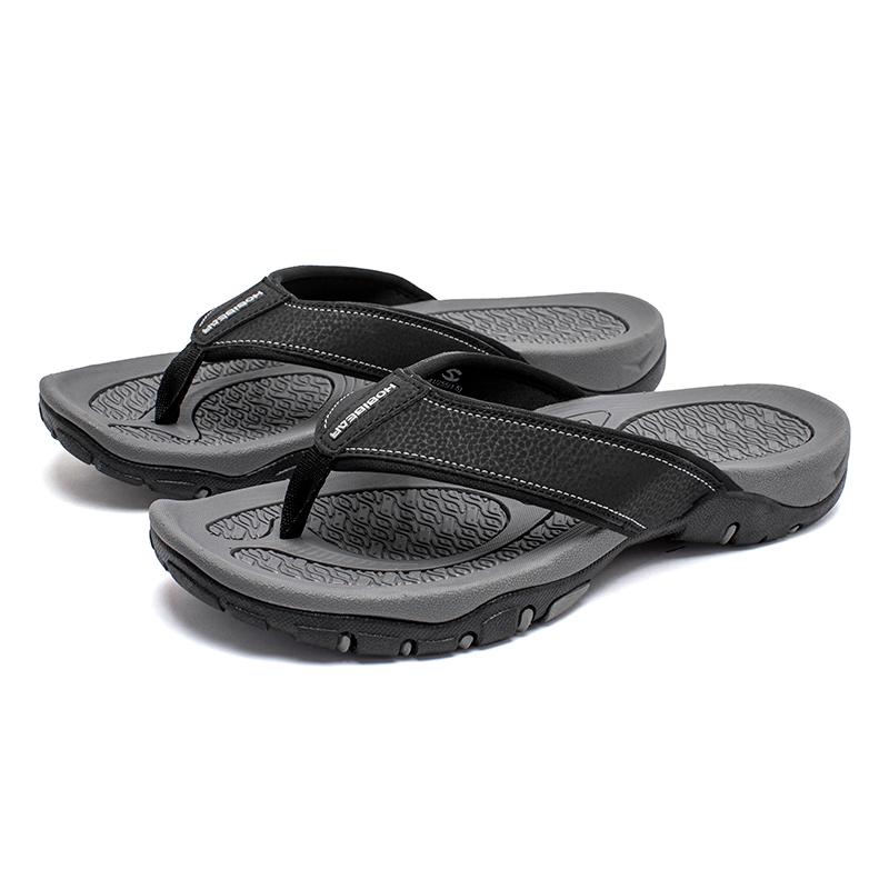 Chanclas de Verano para Hombre para Exteriores Chanclas de Cuero PU Zapatos de Playa Suelas de TPR Resistentes al Desgaste Estilo Exterior Talla Grande 47 48 49