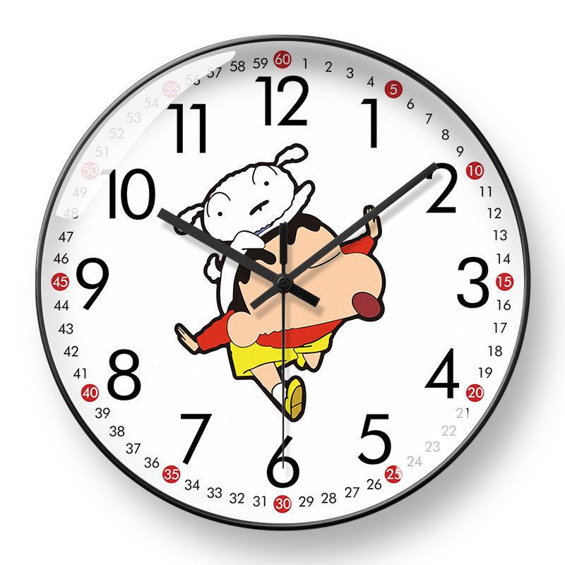 Shin-chan Cartoon Wall Clock: Stylish, Silent, Radio-Controlled for Living Room