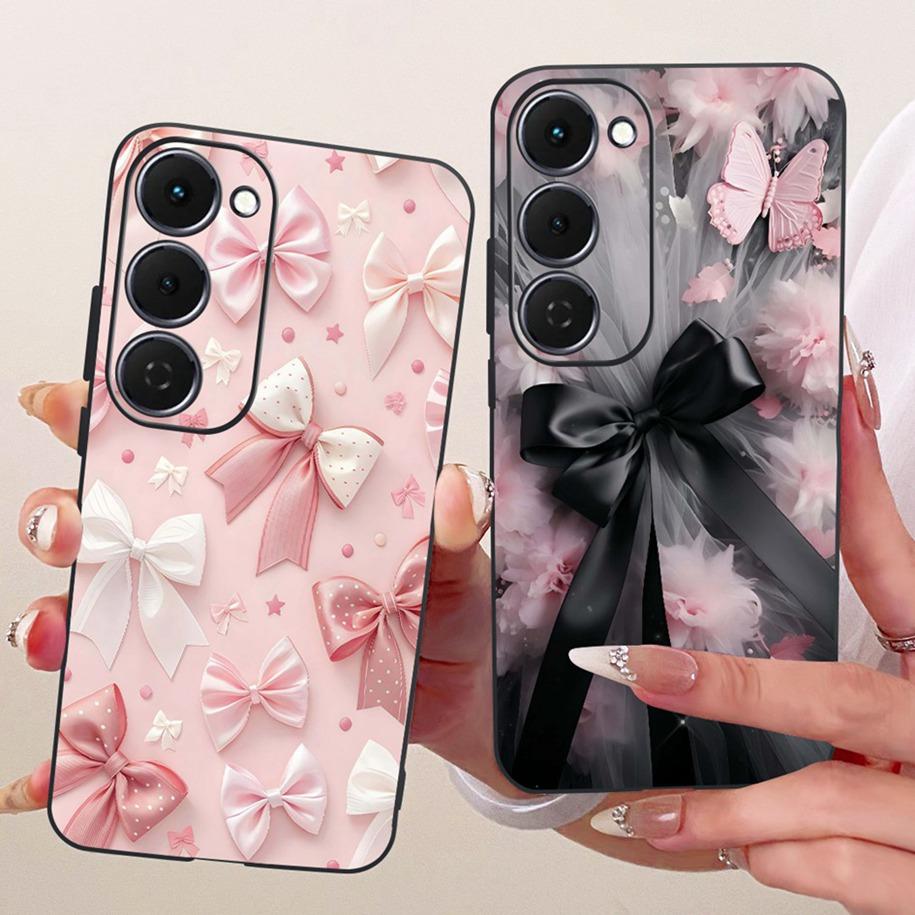 Case For Tecno Spark 40 Pro 40Pro+ 4G Cover Fashion Flower Phone Case Slim Black Silicone Soft Cover For Tecno Spark40 40C Shell