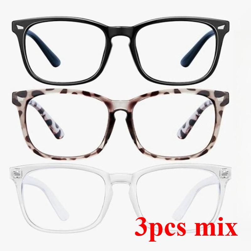 1/3pcs Retro Style Anti Blue Light Eyeglasses Men's and Women's Anti Ultraviolet Flat Light Eyeglasses Square Glasses Frame Rice Nail Eyeglasses