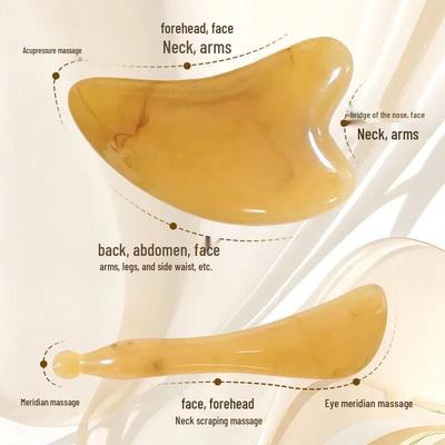 Gua Sha Facial Beauty Eye Meridian Scraping Tool - Non-Ox Horn Universal Face & Body Scraper