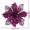 12PCS DIY Decoration Christmas Artificial Flowers 15CM Glitter Fake Flower  Christmas Decor