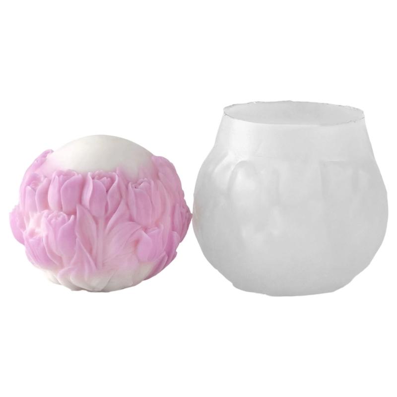 Embossed Flower Candle Silicone Molds Food Grade Silicone Easy Demold for Epoxy Resin Candle Soap Chocolate Baking Mould