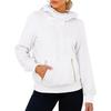 Lady Dall Winter Hoodie Zipper Pockets Elastic Cuff Solid Color Drawstring Preppy Style Long Sleeves Pullover Hooded Sport Fitne