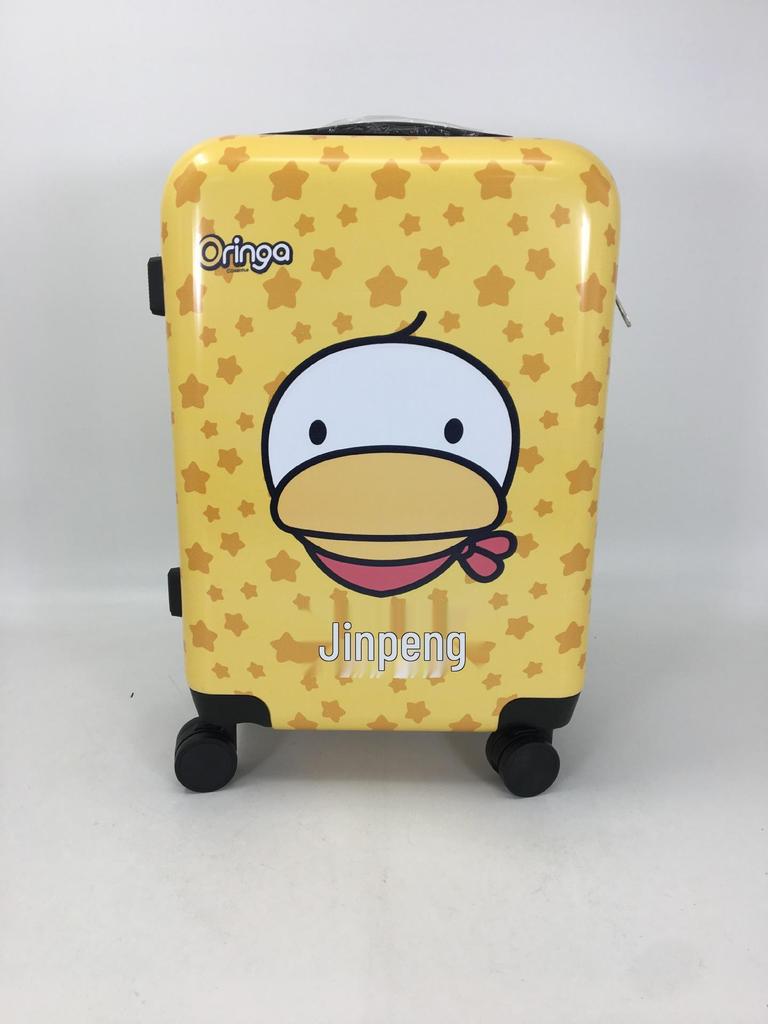 20-Inch Fixed Spot Corner Protector Trolley Luggage – ABS Travel Suitcase Bag with Printed Logo, Ideal As a Business Gift.