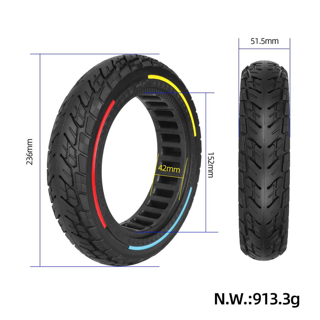 ULIP 10*2.125/250*54 Solid Tire with 3 Color Circles for Ninebot F20F25F30F40/Mi4 Scooters