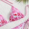 2025 New Multi-Color Print Backless Lace-Up Sexy Split Bikini Swimsuit for Women