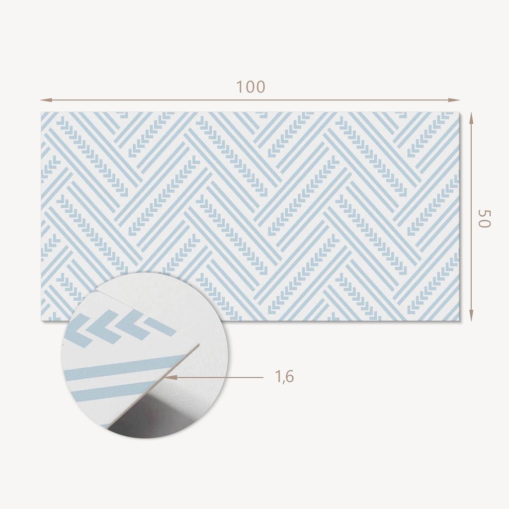 Vinyl Wall Panel for Modern Interior Decoration 100x50 Cm Zigzag Pattern with Lines