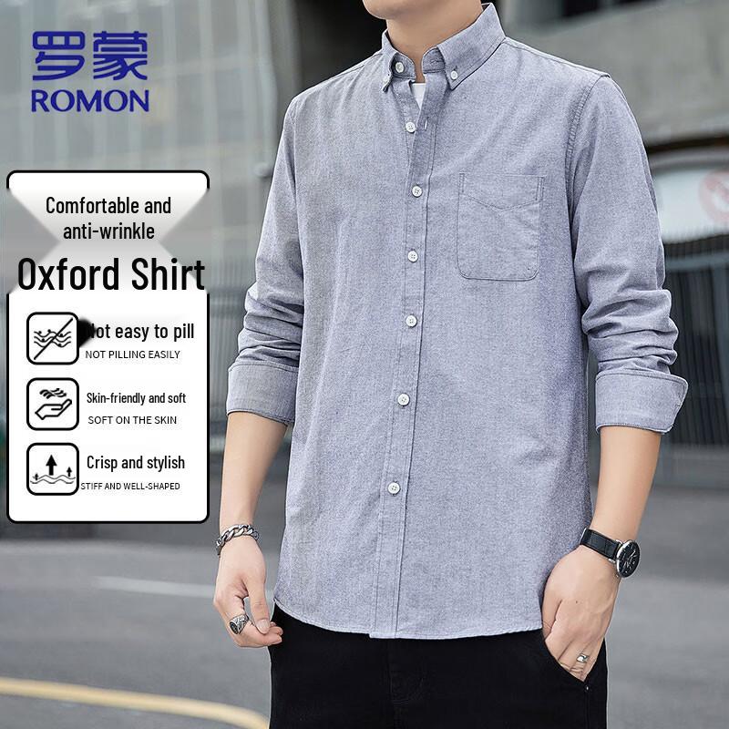 

ROMON Men s Brushed Oxford Shirt M