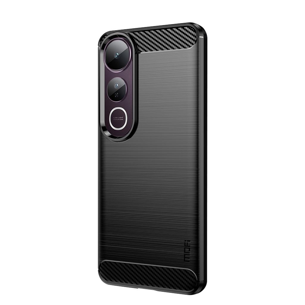 For Vivo V50 Lite 5G Back Cover MOFI Brushed Texture Carbon Fiber Soft TPU Case