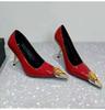 2026 New Luxury Gemstone Patent Leather Metal Square toe Women Pumps Fashion Office Thin High heels Female Party Banquet Shoes