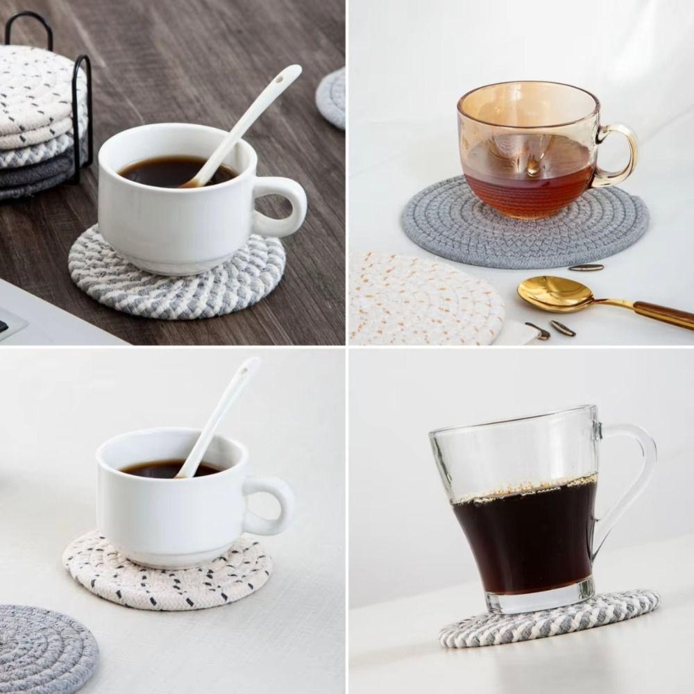 4 Stück 18-33cm Untersetzer für heiße Gerichte Große gewebte Topflappen Getränkeuntersetzer Arbeitsplattenschutz