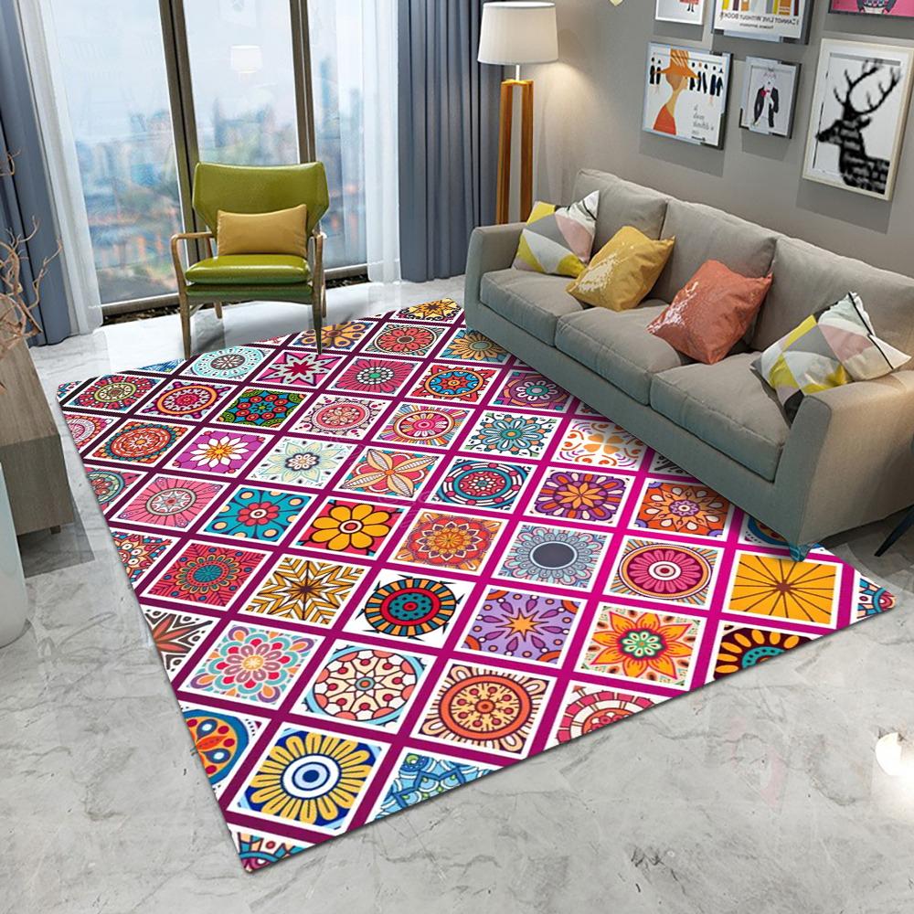 

Ковер-дорожка в стиле богемной мандалы из марокканского узора с эффектом плитки для кухни, столовой, большой площади, напольный коврик для дома 40X60cm-16x24in