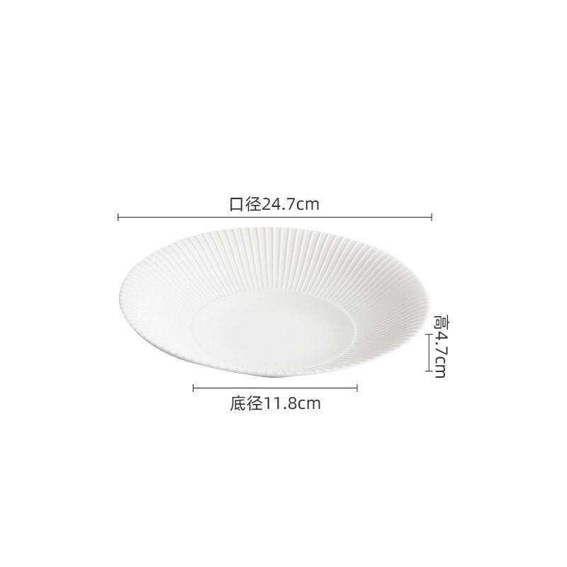 

Чисто белая полосатая керамическая салатница, миска для густого супа, миска для пасты, десертные миски, ресторанная молекулярно-пищевая специальная посуда