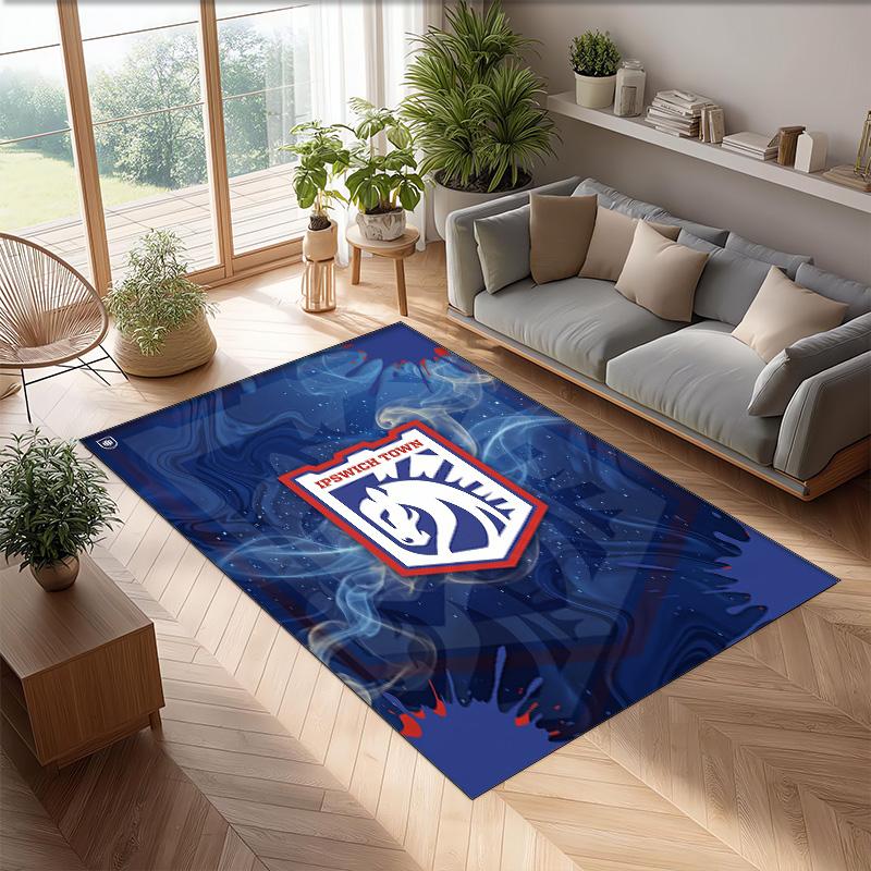 Tappeto in Velluto di Cristallo con Stampa Calcio Ipswich Town, Tappeto da Pavimento Interno Comodo Assorbente d'Acqua Antiscivolo