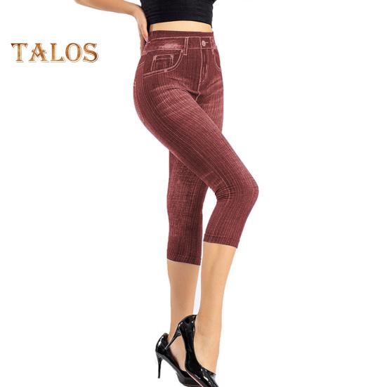 

Женские укороченные джинсы, облегающие джинсы с высокой талией, эластичные полосатые утягивающие пуговицы, застежка-молния, карманы до середины икры, повседневные брюки для поездок на работу M
