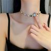 Elegant Fashion Necklace Set, Sparkling Colorful Synthetic Gemstones, Women Daily Party Wedding Jewelry Gift