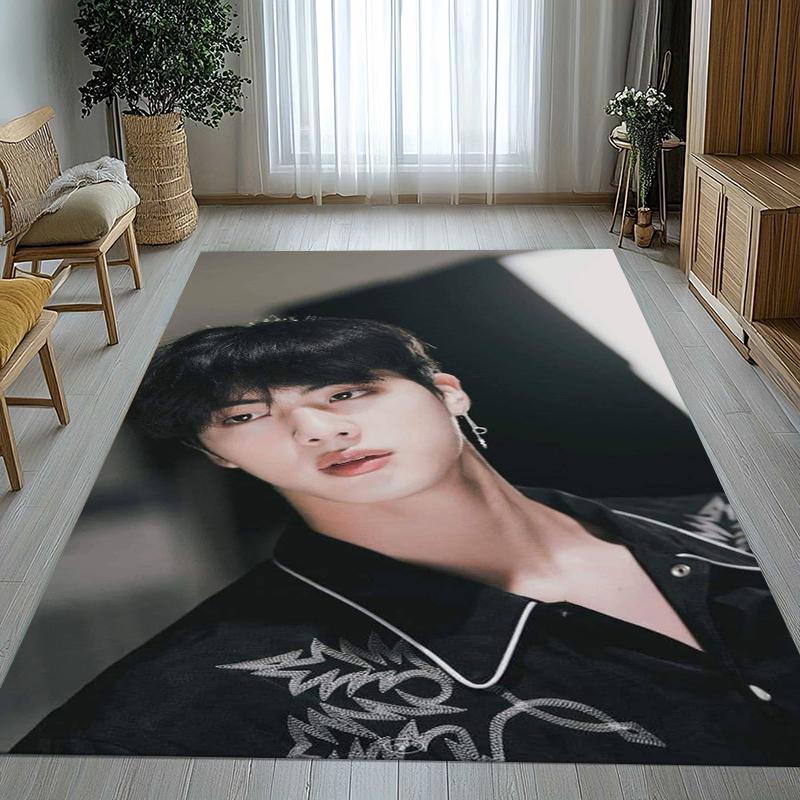 Kim Seok Jin Kpop B-BTS Living Room Non-Slip Area Rug Soft Carpet for Bedroom Kids Playroom Sofa,Home Decor Doormat Gift