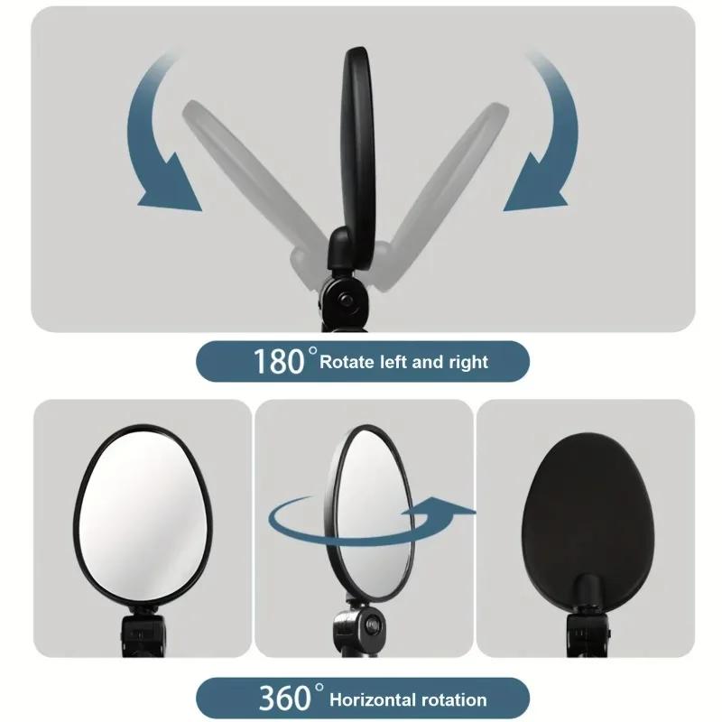 Lusterko wsteczne rowerowe 360° Regulowane obrotowe pomocnicze lusterko wypukłe Lusterko na kierownicę Sportowe bezpieczeństwo Jazda na rowerze Lusterko wsteczne