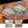 Enameled Trinket Box Jewelry Decoration Decor Practical Metal Collectible Sturdy Organizer