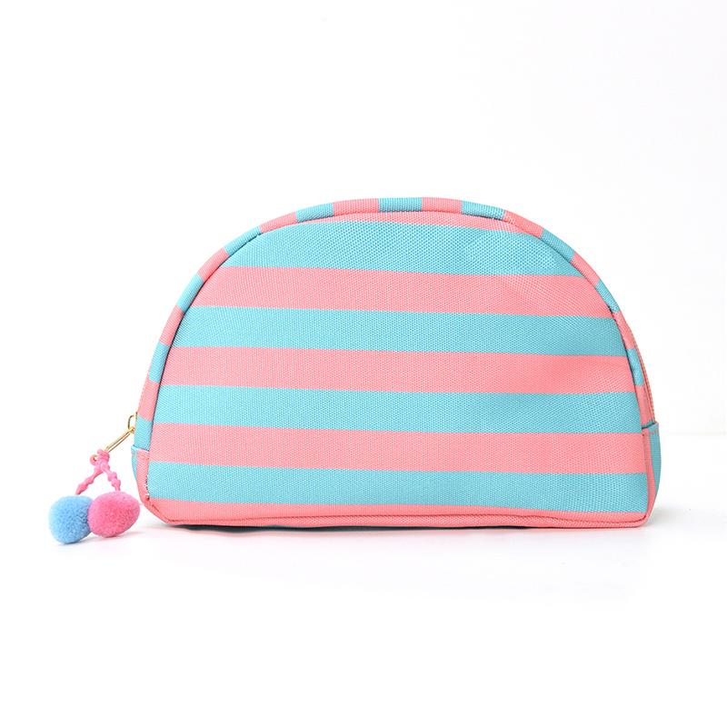 

Contrast Color Striped Cosmetic Bag Women Dopamine Casual Soft Makeup Storage Bag Travel Outdoor Swim Portable Toiletry Bags