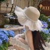 Bow Summer Lace Hat Beach Straw Hat Beach Hat Brim Sun Protection Vacation Sun Hat Sun Hat