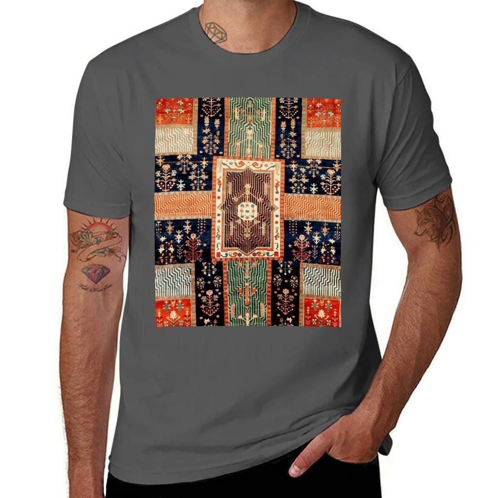 Kurdish Persian Garden Rug Print Tshirt Big Size Short Sleeve Tee For Unisex