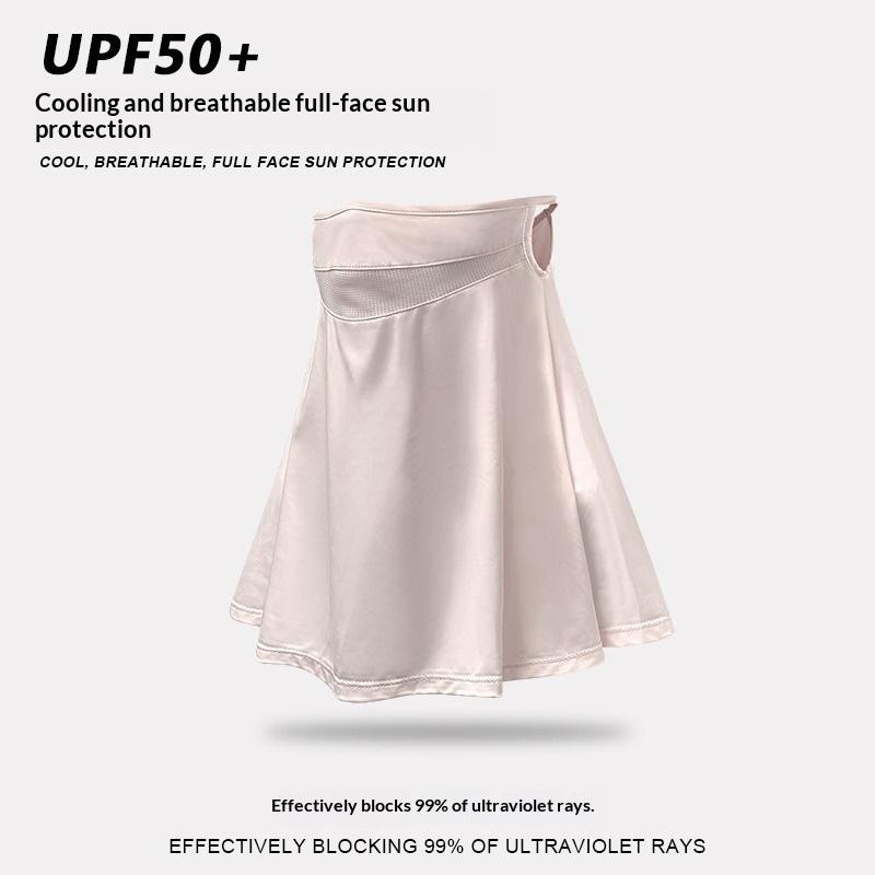 

UV Protection Ice Silk Sunscreen Face Mask Neck Cover with Brim Outdoor Cycling Sun Protection Hat рожевий
