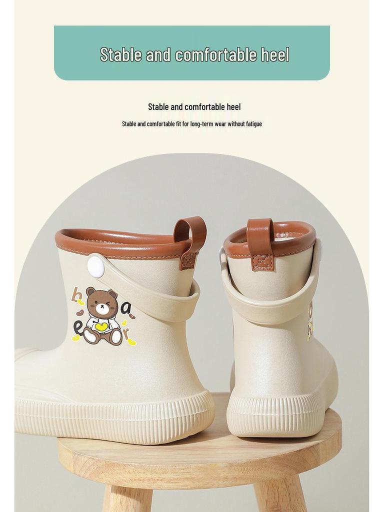 Girls' Waterproof Rain Boots - 2026 Style for Ages 6-10, Non-slip and Perfect for School.