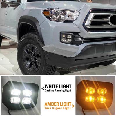 Fit For 2016-2022 Toyota Tacoma 4-Eyes Style DRL LED Fog Lights Turn Signal Lamp
