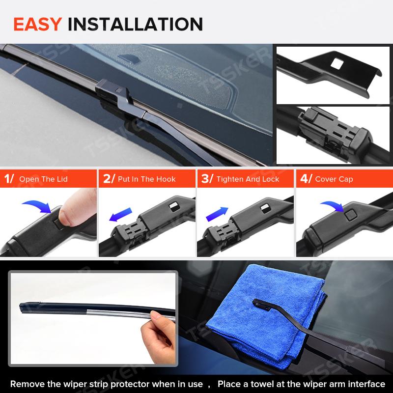 For Alfa Romeo Giulietta 940 2010-2020 2011 2012 Wiper Front&Rear Wiper Blades Windshield Windscreen Window Brushes 24"+18"+14"