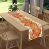Fall Pumpkin Maple Leaves Linen Table Runner Holiday Party Decor Washable Kitchen Dining Table Runner Autumn Decorations
