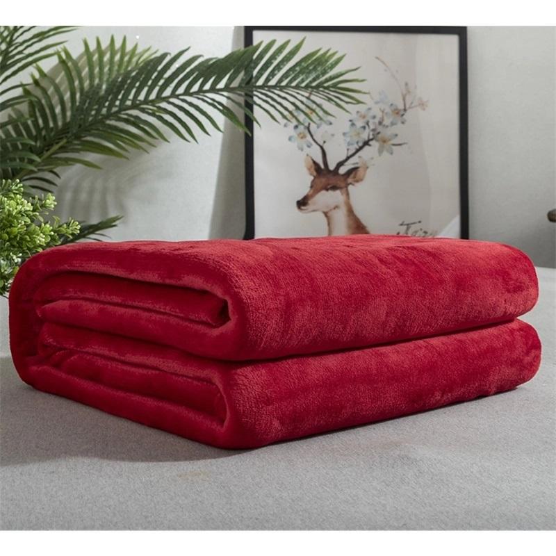 Flannel Blanket Summer Air Conditioning Throw Soft Fleece Office Nap Blanket Single Layer Double Sided Plush All Season Blanket