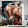 Modern Bathroom Decor Shower Curtain Waterproof Fabric Fish Print Home Decoration Accessories Pink Gold Color 180x240cm