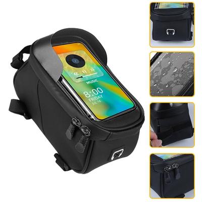 Front Frame Bag – Mountain Bike Upper Tube Saddle Bag, Crossbeam Phone Holder, Cycling Storage & Bike Accessories