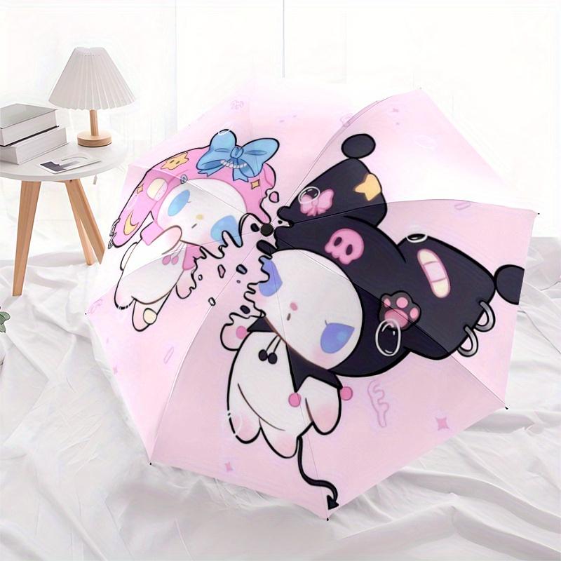 

1pc My Melody and Kurome Cinnamoroll Automatic Opening and Closing Umbrella, Lightweight 3-Fold, With Cute Cartoon Characters, Suitable for Home, Outd